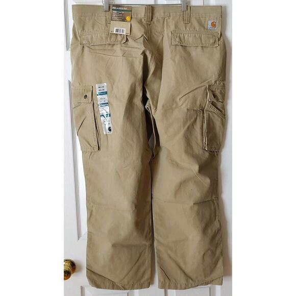Men's Carhartt Relaxed Fit Cargo Utility Pants - 100272 253 Beige 44x30 NWT - Picture 4 of 7